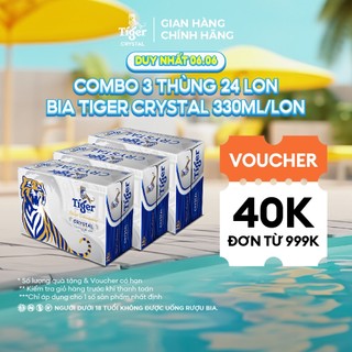 Nồng độ cồn 4.6% - Combo 3 Thùng 24 lon bia Tiger Crystal 330ml/lon