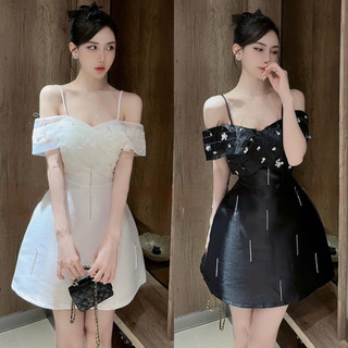 Váy xoè xếp ly dài tay dự tiệc kỉ yếu prom, đầm đi tiệc cưới cô dâu