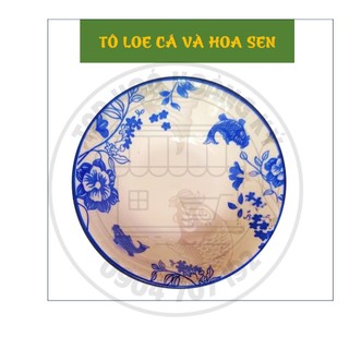 Tô loe gốm sứ cao cấp họa tiết cá và hoa sen – đủ size