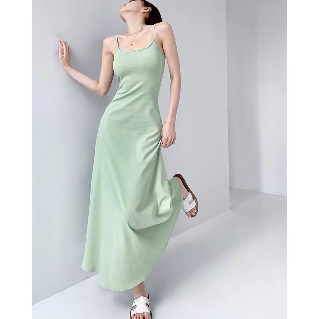 [HÀNG ĐẶT TRƯỚC] Đầm maxi thun dáng xòe có mút #62