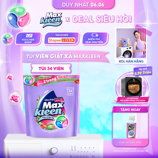 Túi Viên Giặt Xả MaxKleen Hương Ngày Thư Thái (34 Viên)