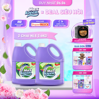 Combo 2 Chai Nước Lau Sàn MaxKleen Ban mai thanh mát 3.6kg/chai