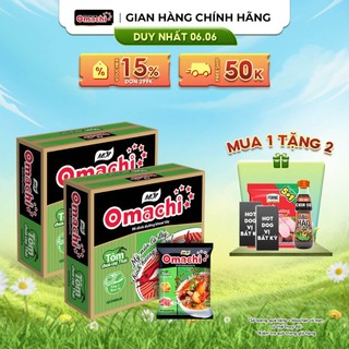 Combo 2 Mì Omachi Tôm Chua Cay Thái - Thùng 30 Gói x 80g