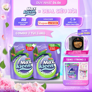 Combo 2 Túi Nước Lau Sàn MaxKleen hương Ban mai thanh mát 3.6kg