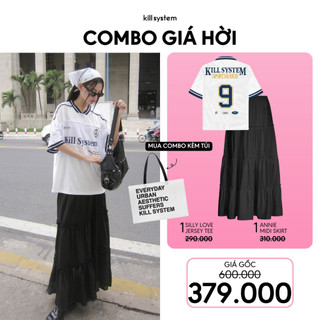  Mua 1 Áo Jersey Silly Love 9 Xanh + 1 Chân váy Annie Đen Kill System