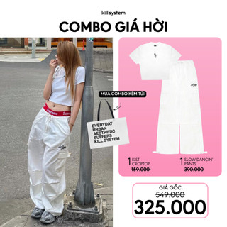  Mua 1 Áo KIST Croptop Trắng và 1 Quần Slow Dancin' Trắng Kill System