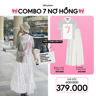  Mua 1 Áo Jersey Silly Love 7 Nơ Hồng + 1 Chân váy Annie Trắng Kill System