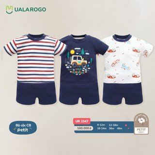 Bộ Uala Rogo cộc tay petit modal sợi tre cao cấp mềm mịn thoáng mát thấm hút tốt mẫu mới cho bé trai bé gái 2119 2347