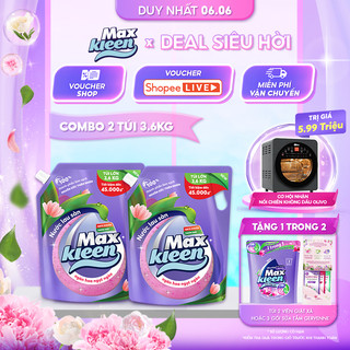 Combo 2 Túi Nước Lau Sàn MaxKleen hương Ngàn hoa ngọt ngào 3.6kg/túi