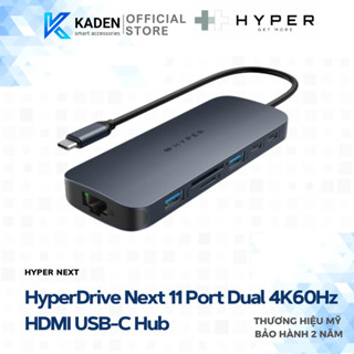 Cổng Chuyển Hyperdrive Next 11 Port Dual 4K60Hz Hdmi Usb-C Cho Laptop/Macbook – HD4006Gl-Hàng Chính Hãng