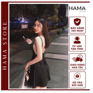 MÃ V218- ẢNH THẬT- KÈM VIDEO - ĐẦM CÚP XOÈ đen có mút ngực hở lưng
