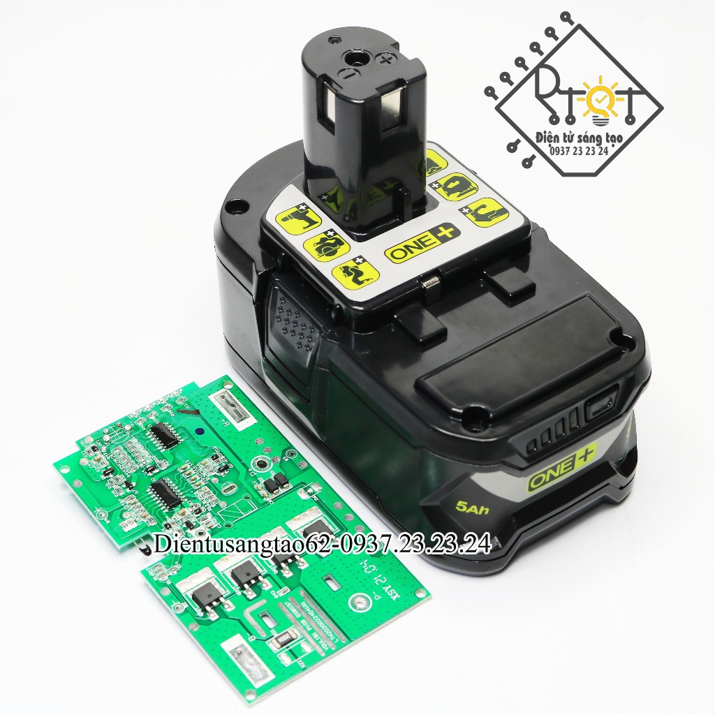 [ M19 ] Vỏ & Mạch pin Ryobi 18V 5S2P Li-ion nhận sạc zin [ DTST62 ]