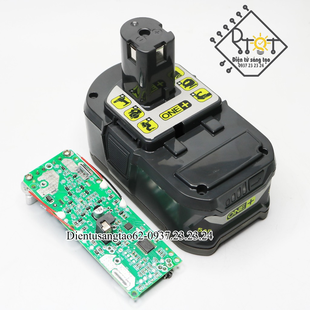 [ M20 ] Vỏ mạch (thay thế) pin Ryobi 18V 5Ah 5S2P, mạch nhận sạc zin [ DTST62 ]
