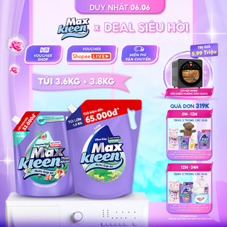 Combo 2 Túi nước giặt xả MaxKleen Thiên nhiên 3.6kg + Sớm mai 3.8kg