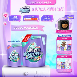 Combo Túi Nước Giặt Xả Thiên Nhiên 3.6kg + Túi Nước Giặt Xả 600g MaxKleen (ngẫu nhiên)