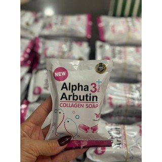 Xà Phòng kích trắng Alpha Arbutin 3+ Plus collagen soap 80g,Thái Lan,giảm mụn lưng và làm giảm thâm