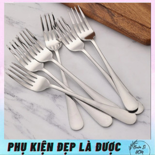Nĩa inox ăn cơm sườn, thịt nướng,4 răng không gỉ sét, Nĩa ăn cao cấp sang trọng thích hợp
