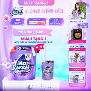 Combo Túi Nước Giặt Xả MaxKleen chuyên dụng Cửa Trước 3.6kg + Túi 450G mùi ngẫu nhiên