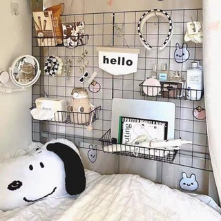 Giỏ treo trang trí, giỏ cài lưới sắt, rổ treo khung sắt trang trí đựng mỹ phẩm phụ kiện hàng dày