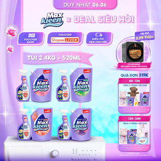 Combo 2 Túi Nước Giặt Xả MaxKleen Hương Vườn Sớm Mai 3.8kg/Túi