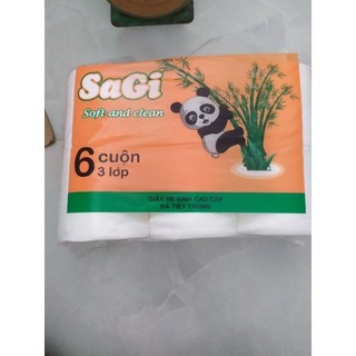 giấy vệ sinh sagi gấu trúc 6 cuộn 3lớp- glee 3lớp
