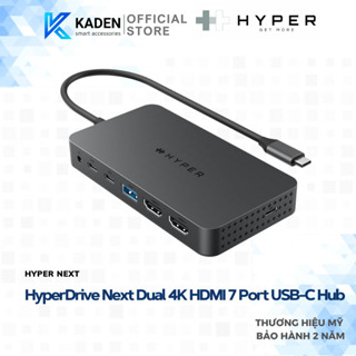 Cổng Chuyển Hyperdrive Next Dual 4K Hdmi 7 Port Usb-C Xuất 2 Màn Hình Độc Lập Cho Macbook M1/M2/M3 – HD7002Gl
