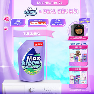Túi Nước Giặt Xả MaxKleen Hương Vườn Sớm Mai 2,4kg