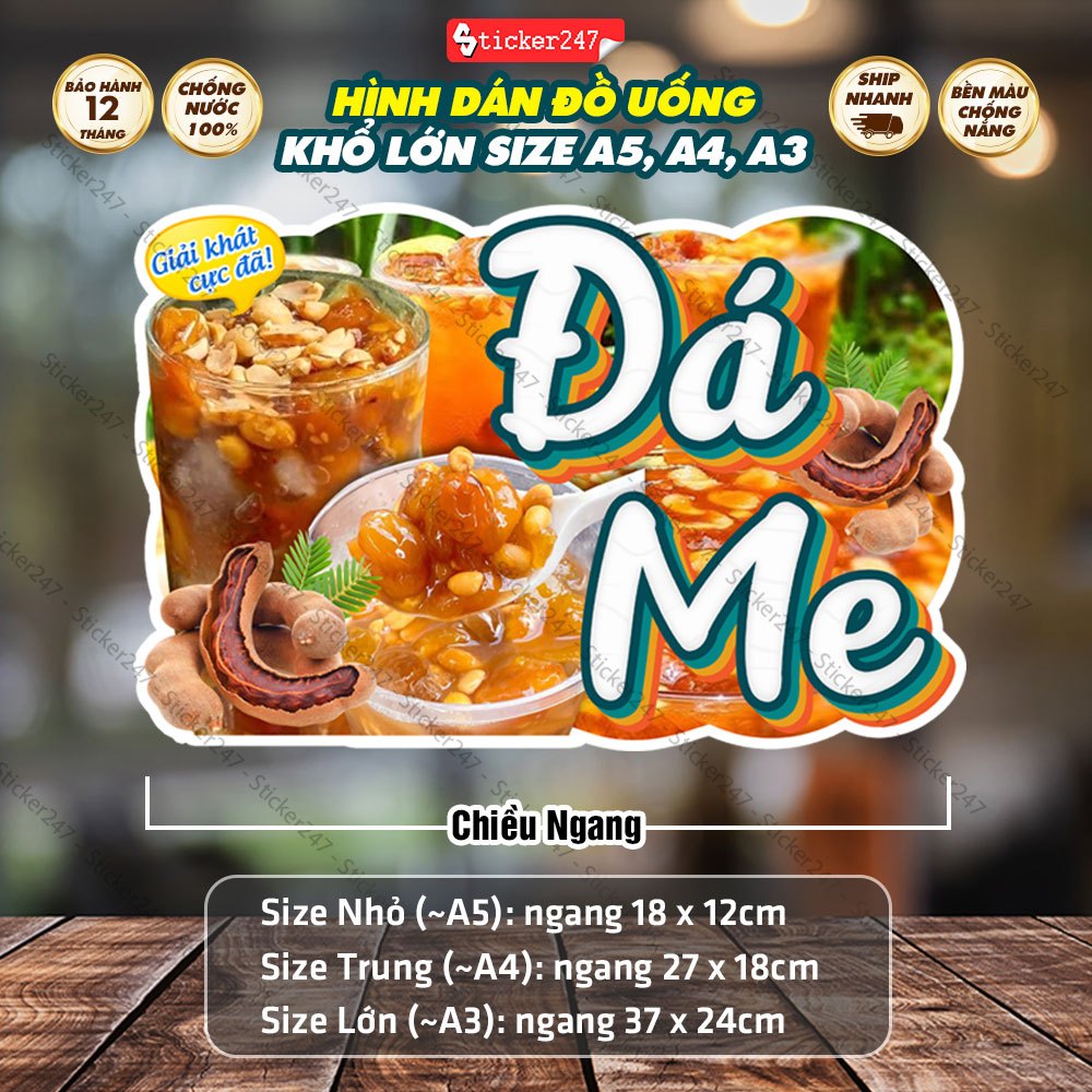 Decal Đá Me Chống Nước Vintage - Hình Dán Nước Đá Me Trang Trí Quán Trà Sữa, Cà Phê, Dán Xe, Quầy, T