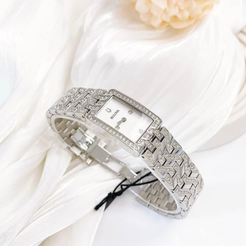 [Chính Hãng 100%] Đồng Hồ Nữ  Bulova 96L304 Máy Nhật Quartz (Pin), Kính Sapphire Mặt Chữ Nhật Siz 30