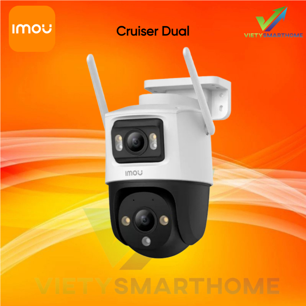 Camera wifi 2 Mắt Ngoài Trời IMOU Cruiser Dual Tầm Nhìn Bam Đêm Có Màu | Ống Kính Kép Góc Rộng