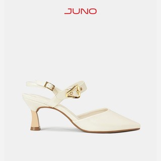 Giày Cao Gót Nữ 7cm Thời Trang JUNO Giày Cao Gót Xi Phối Khoá Trang Trí CG07155