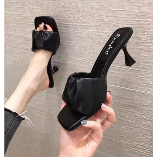 Dép guốc nữ quai nhún gót nhọn cao 7cm G10