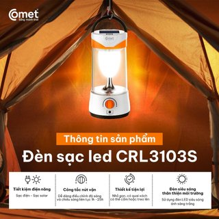 Đèn Sạc Tích Điện LED Comet CRL3103S 10W Năng Lượng Mặt Trời Siêu Sáng