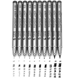 Bút đi nét Đen SUPERIOR kháng nước, bút mực nước ngòi 0.38mm mực đen
