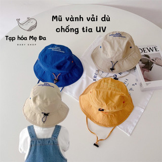 Mũ rộng vành che nắng vải dù dây rút chống tia cực tím/UV cho bé trai bé gái từ 1 đến 10 tuổi nón tai bèo có quai