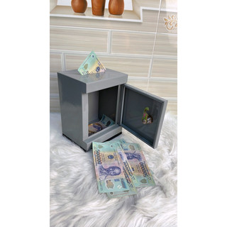 KÉT SẮT MINI LOẠI KÉT KHÓA 2 CHÌA CÓ KHE NHÉT TIỀN KÍCH THƯỚC LOẠI NHỎ/LỚN 25cmx20cm