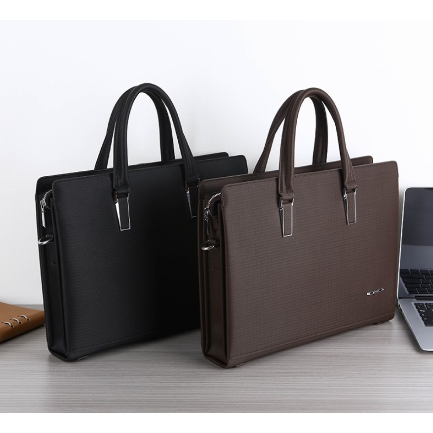 Cặp da công sở Cặp văn phòng Cao Cấp Gorchis  9066 Chất liệu Da  cực bền Túi xách da công sở túi đựng laptop 14 inh