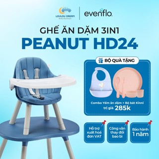 Ghế ăn dặm Evenflo Peanut HD24 Switchup 3in1 2 màu - Sử dụng cho bé tới 6 tuổi - Ghế ăn dặm đáng yêu nhất