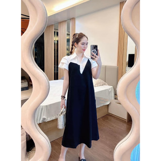 Đầm bầu thiết kế , váy bầu xinh phối sơ mi công sở thanh lịch nhã nhặn cho các Mom