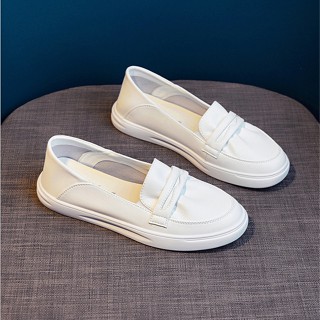 Giày Slipon Moca nữ cổ thấp đế bằng đạp gót da thật mềm êm thời trang bAimée & bAmor - MS0141