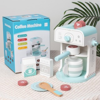 Bộ đồ chơi máy cà phê họa tiết xanh pastel bằng gỗ cao cấp cho bé ToyStore FUDAER