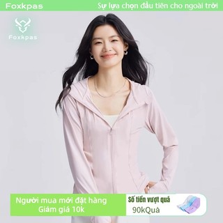 Foxkpas Áo chống nắng nữ siêu mỏng, áo chống nắng UV UPF 50+với áo chống nắng sợi đàn hồi thoáng khí