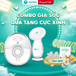 Combo máy hút sữa rảnh tay máy hút sữa không dây hoa sen kamidi smart và cốc hứng sữa kamidi