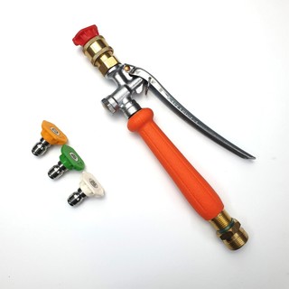 Tay bóp CAM xịt rửa vệ sinh máy lạnh - Điều hòa - rửa xe chân ren 22mm đầu khớp nối nhanh có thể gắn béc màu