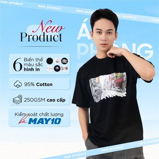 Áo phông nam cổ tròn Generos MF010124003 áo thun dáng rộng cotton 250gsm cao cấp dày dặn in hình không bong tróc