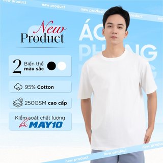Áo phông nam cổ tròn Generos MF010124003ON áo thun trơn basic cotton 250gsm cao cấp dày dặn dáng rộng oversized