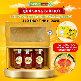 Set quà saffron ngâm mật ong fansi, 3 hũ 100ml