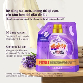  Nước Giặt Joykity Hương Lavender túi 2L Dịu Nhẹ An Toàn Cho Da / Hỗ Trợ Làm Sạch Vết Bẩn