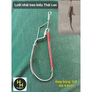  Lưỡi câu thủ công lưỡi móc nhái treo kiểu Thái Lan thép trắng không rỉ 
