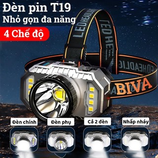 Đèn pin đội đầu cob mini nhỏ gọn đa năng ánh sáng cố định T19 2024